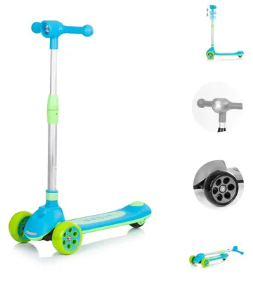 Produktbild von Chipolino Kinderroller Orbit 3 LED-Räder Bremse Lenker höhenverstellbar klappbar blau
