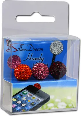 Produktbild von SilberDream Handystecker Shamballa 3 Glitzerkugeln orange,rosa,rot GST13