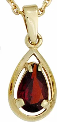 Produktbild von JOBO Anhänger 333 Gold Gelbgold 1 Granat