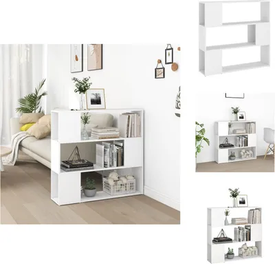 Obrázek produktu pro vidaXL Regál s rozdělovačem místností bílý 100x24x94 cm - Regály a knihovny
