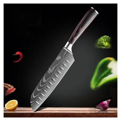 Productafbeelding van Keukenmes Set met Damastpatroon voor Koken