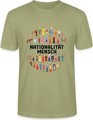 Produktbild von Spreadshirt Nationalität Mensch Statement Menschenrechte Uni Bio T-Shirt, M, Nebelgrün