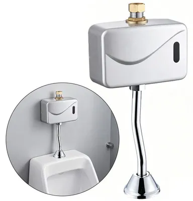 Produktbild von Automatisches Urinal Spülventil – Sensor Urinalspüler ohne Batterie, Edelstahl Induktionsventil mit Filterpads, Für Büro, Hotel & WC Badezimmer