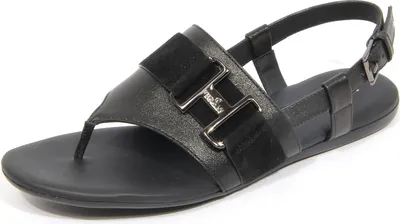 Produktbild von G3846 sandalo infradito donna HOGAN schwarz Leder/Wildleder Sandale Frauen