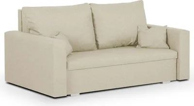 Produktbild von KomfortWelt24 2 Sitzer Sofa mit Schlaffunktion und Bettkasten - Schlafsofa 142x85 cm MONDO Creme