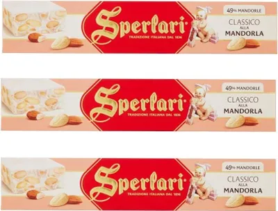 Produktbild von 3x Sperlari Torrone Classico alla Mandorla Mandel Nougat 49% Mandel Italienische Tradition 150g