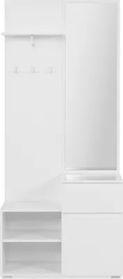 Produktbild von CALICOSY - Kleiderschrank, 1 Tür, 1 Schublade und 2 offene Fächer, weiß- H195 cm