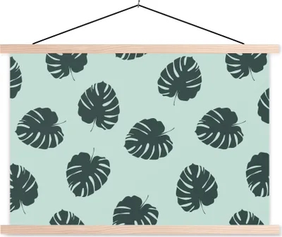 Produktbild von MuchoWow® Textilposter Sommer - Laub - Blau 60x40 cm mit holzfarbenen Rahmen - Bilder