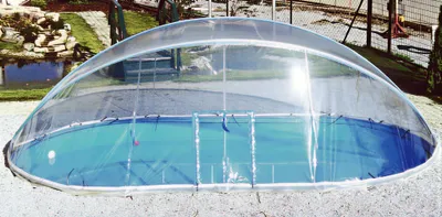 Produktbild von Cabrio Dome Poolüberdachung - aufklappbarer Pool-Dome