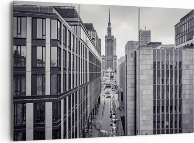 Produktbild von Bild auf Leinwand - Leinwandbild - 3 Teile - Warschau Palast Kultur - 165x110cm - Wand Bild - Wanddeko - Wandbilder - Leinwanddruck - Bilder - Wanddekoration - Leinwand bilder - CE165x110-4382