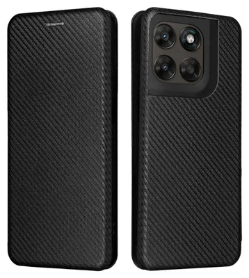 Obrázok produktu pre Kryt na mobilný telefón z umelého koženky pre Motorola Moto G87 / G77 / G67, čierny, s karbónovým vzorom