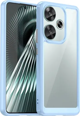 Produktbild von Schutzhülle für Xiaomi Redmi Turbo 3 Klar Rückseite Stoßfeste TPU Silikon Bumper Hülle Blau