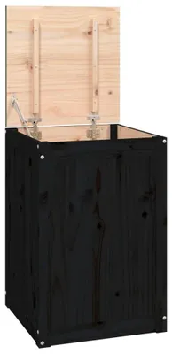 Produktbild von vidaXL Wäschetruhe Schwarz 44x44x66 cm Massivholz Kiefer