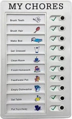 Produktbild von Checklisten-Tafel Aufgabenliste zum Aufkleben, wieder verwendbares Memoboard für Kinder, Aufgabenplaner, Aufgabenliste für Kinder - LISTIFY