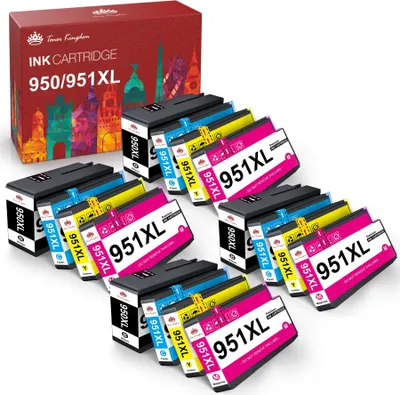 Produktbild von 16x Tintenpatronen XXL 950 951 Ersatz für HP 950XL 951XL Druckerpatrone, Kompatibel mit HP Officejet Pro 8600 8610 8620 8630 8640 8100 8615 8625 8660 251dw 276dw (4 Schwarz, 4 Cyan, 4 Magenta, 4 Gelb)