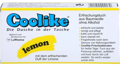 Produktbild von Coolike lemon Erfrischungstuch aus Baumwolle, 5 St. Tücher