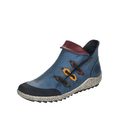 Produktbild von Rieker Damen Stiefelette Boot farbenfroh Umschlag Stretcheinsatz Z7582, Größe:40 EU, Farbe:Blau
