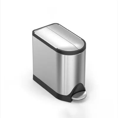 Productafbeelding van simplehuman 10 liter pedaalemmer, roestvrij staal, vingerafdrukbestendig - 3,5 x 3,5 x 25 cm; CW1899