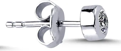Produktbild von 0,10 Carat Herren Diamant Solitär EinStein Ohrringe 14 Karat Weißgold