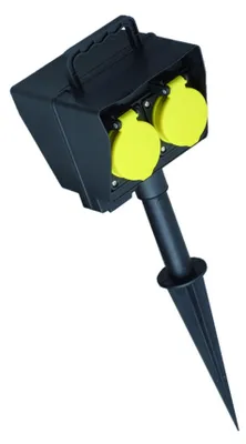 Produktbild von BACHMANN 2-fach Gartensteckdose 2,0 m schwarz