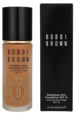 Produktbild von Bobbi Brown Weightless Skin Foundation SPF 15, Pumpenflasche, Creme, Jeder Hauttyp, Feuchtigkeitsspendend, Gold, Gold
