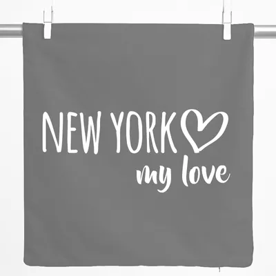 Produktbild von Huuraa Kissenbezug New York my love 40x40cm Steel Grey Baumwolle Dekokissenbezug Geschenkidee