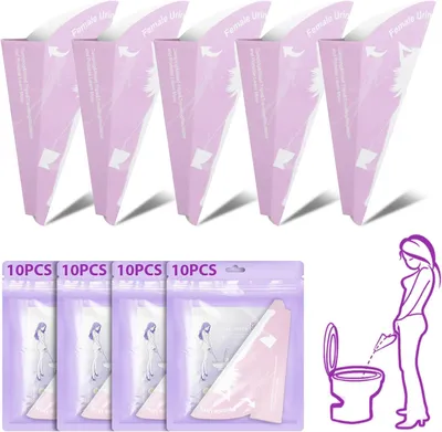 Imagen del producto de Orinales desechables para mujeres, 20 unidades, portátiles, impermeables, ideales para camping y viajes