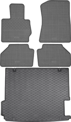 Productafbeelding van RIGUM 403077 Bagageruimtebeschermer + RIGUM 900293 Vloermatten – Geschikt voor BMW X3 F25 SUV, bouwjaar 11.2010–10.2017. Zonder bevestigingspunten.