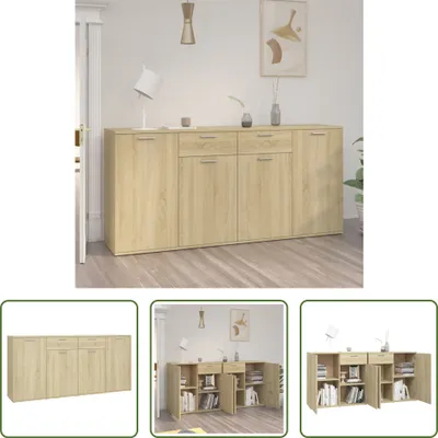 Produktbild von The Living Store Sideboard Sonoma-Eiche 160x36x75 cm Holzwerkstoff
