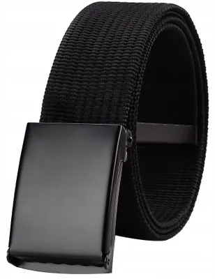 Produktbild von Gracio Herren Stoffgürtel Schwarz Klassische Schnalle 95 cm