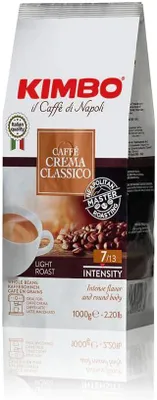 Immagine prodotto di Kimbo, Espresso Crema Classico, 3 Kg Caffè in Grani, Miscela Cremosa, Intensità 7/13, Tostatura Chiara, 3 Pack da un Kg