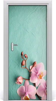 Produktbild von Tulup Türaufkleber 85x205 cm Dekorative Aufkleber Selbstklebend Wasserdichte Tapete Abnehmbar Schlafzimmer Wohnzimmer Wohnkultur - rosa Orchideen