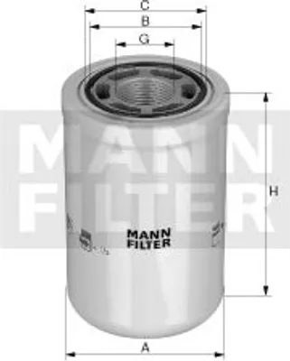 Obrázok produktu pre Filter, Arbeitshydraulik MANN-FILTER W 1245/3 x