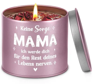 Image de Bougie parfumée "Maman", violette, cire de soja, durée de combustion : 40 heures