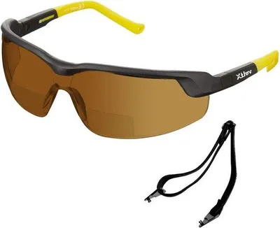 Produktbild von Sicherheitsbrille Bifokal mit Verstellbarem Frame, Grau, 2 Dioptrien, Anticondens