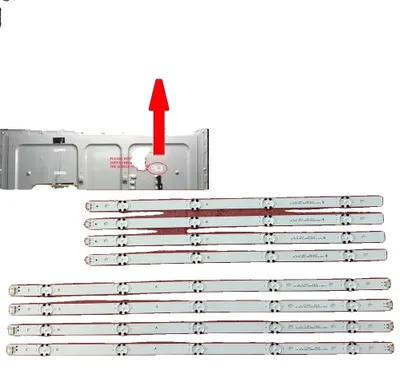 Obrázok produktu pre LED pásiky, 8 ks, 99,3 mm, kompatibilné s HC490DGN-SLNX5-514X, svetelný tok 60, svetelný zdroj: LED žiarovky