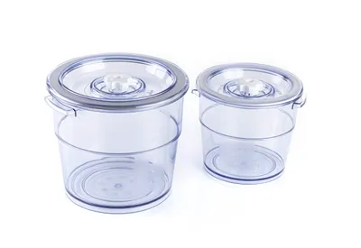 Produktbild von Vakuumierbehälter Set VCR 600, rund, 2 und 4 Liter, für Kühl- und Gefrierschrank, mikrowellengeeignet, Deckel