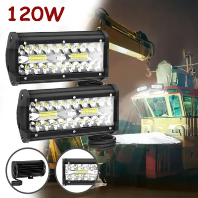 Productafbeelding van ACXIN 8-delige set LED-werklampen, 120W, 6000-6500K, koud wit licht, energiezuinige verlichting, geschikt voor tuin, camping, pick-up, SUV, boot en tractor