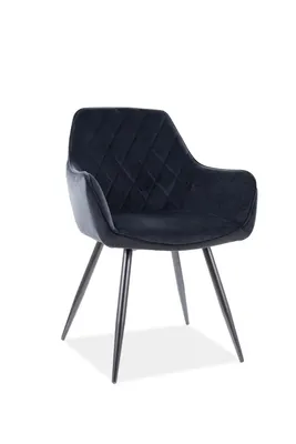 Produktbild von Stuhl Linea Velvet Schwarz - Samtstoff P