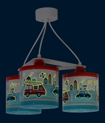 Immagine prodotto di Lampada da soffitto a sospensione per bambini 3 luci Police Polizia