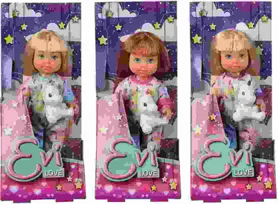 Produktbild von Simba Toys Evi Love Pyjama, Mini-Puppe, Weiblich, 3 Jahr(e), 120 mm, 37 g, Gemischte Farben