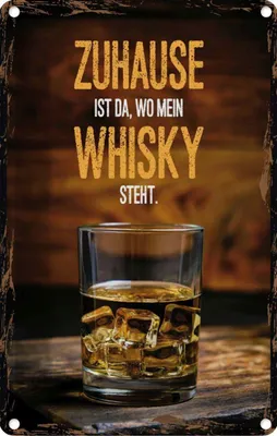 Produktbild von vianmo Blechschild 18x12 cm Zuhause ist da wo mein Whisky Spruch Zitat