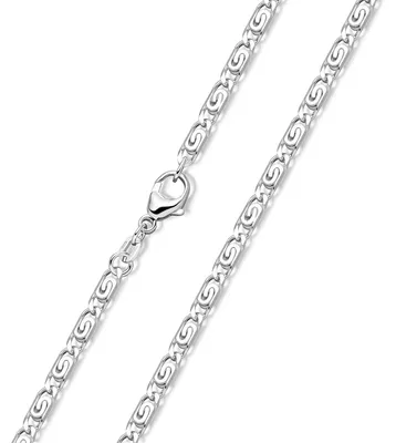 Produktbild von MATERIA by Matthias Wagner S-Panzerkette Damen Herren 925 Silber Halskette 1,8mm diamantiert in 40-80cm K44