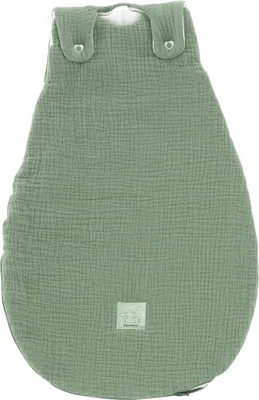 Produktbild von Träumeland Ganzjahres Schlafsack Baumwoll Musselin salbei grün Größe 74/80