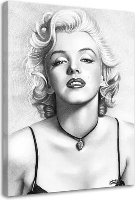 Produktbild von Leinwandbild porträt von marilyn 70x100 cm Feeby grau wandbild bereit zum aufhängen