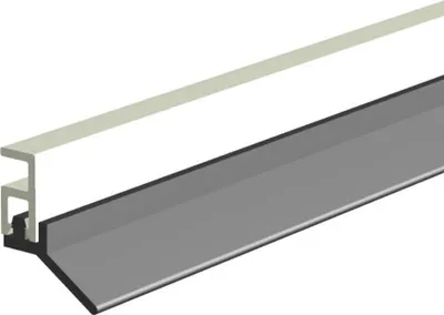Produktbild von Ellen Abdichtungsschiene PTS-UL mit großer weich PVC-Lippe, zum nageln, Kunststoff braun, Höhe 16mm x Länge 2100mm, Stärke 5mm, Spaltenmaß max 5mm
