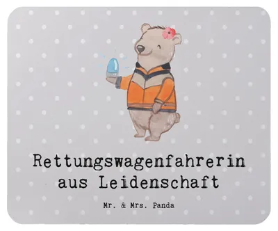 Produktbild von Mr. & Mrs. Panda Mauspad Rettungswagenfahrerin Leidenschaft - Grau Pastell - Geschenk, mousematte, Mousepad, Mouse Pad, pc, laptop