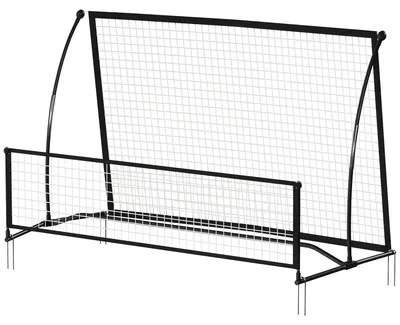 Productafbeelding van SPORTNOW Voetbalterugkaatsbord, 2-in-1, dubbelzijdig, opvouwbaar, zwart