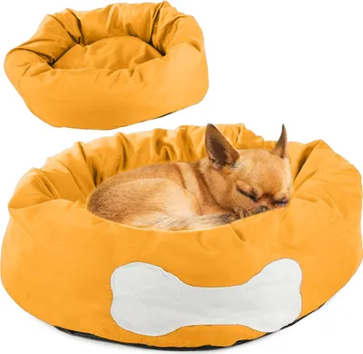 Image de Lit en peluche pour chien/chat BONENEST 50 cm, orange