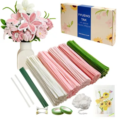 Produktbild von DIY Blumenset 350-teilig, 5 Farben, inklusive Anleitung, für Basteln